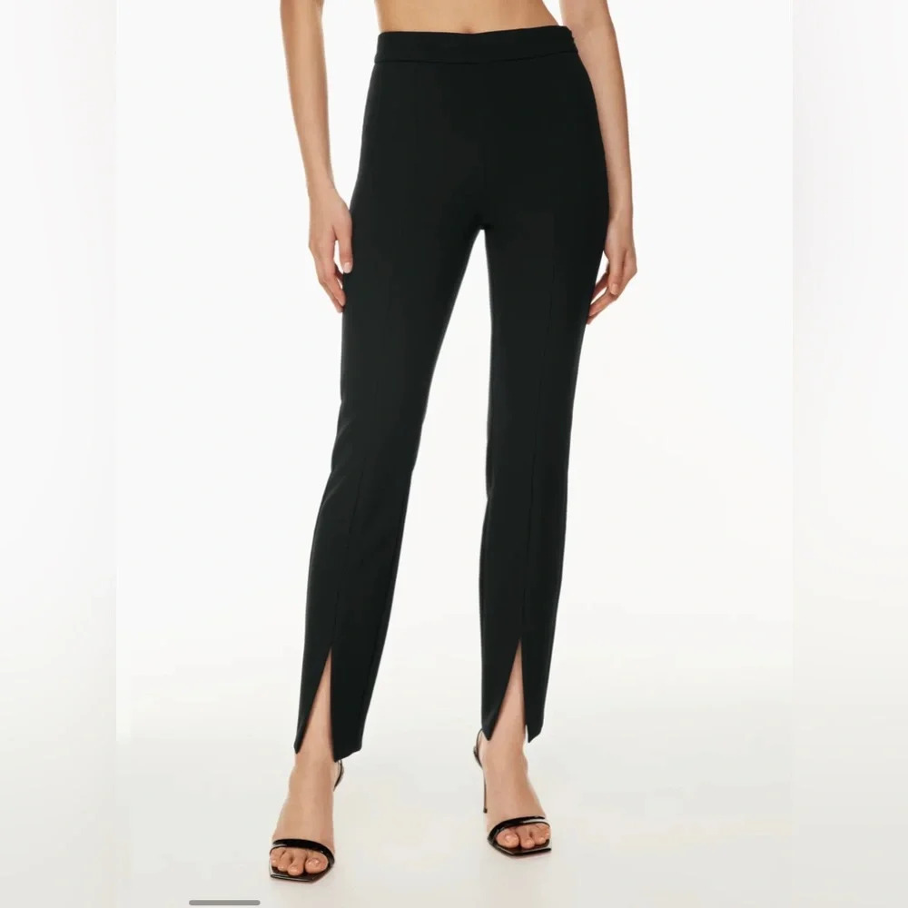 $148 Aritzia Babaton Cassatt Pant in Black Size 6 - High-waisted slit pants - Picture 2 of 16